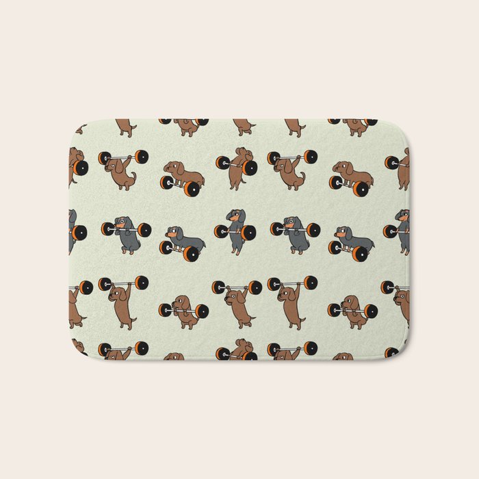 Olympic Lifting Dachshund Bath Mat Gallery Image 1