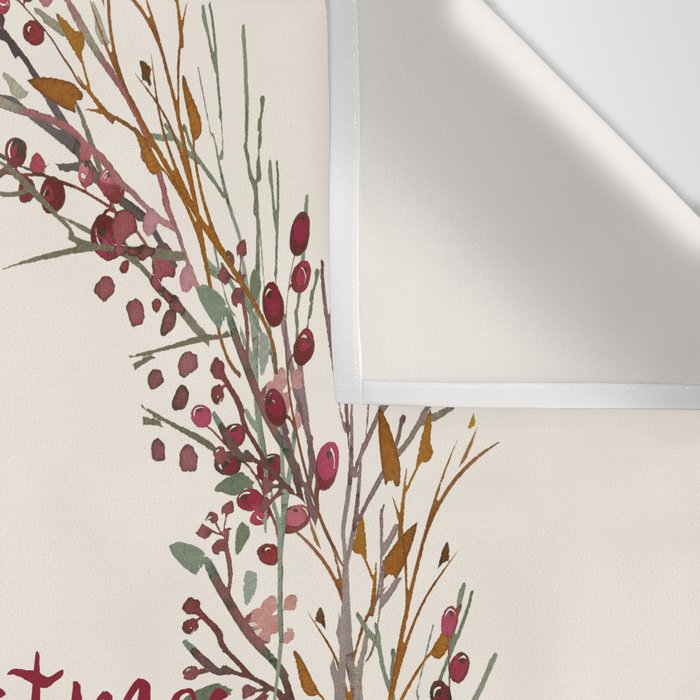 Merry Christmas Wreath Wall Tapestry Gallery Image 3