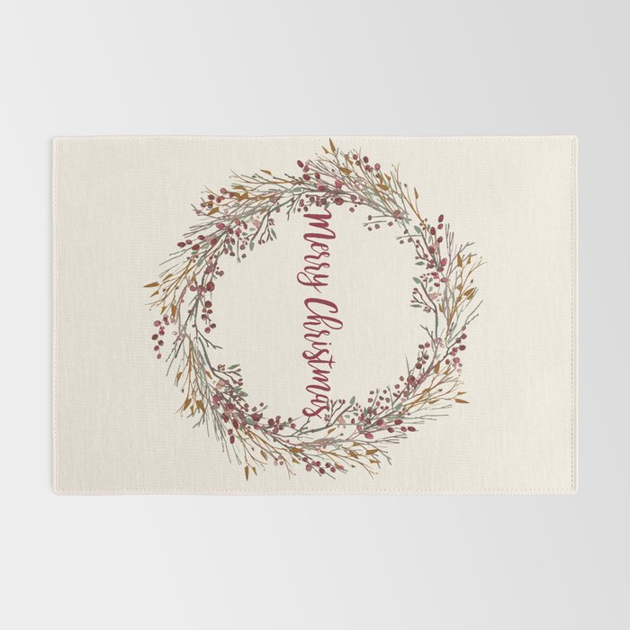 Merry Christmas Wreath Rug Gallery Image 2