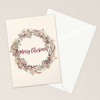 Merry Christmas Wreath Stationery Card Gallery Image 2