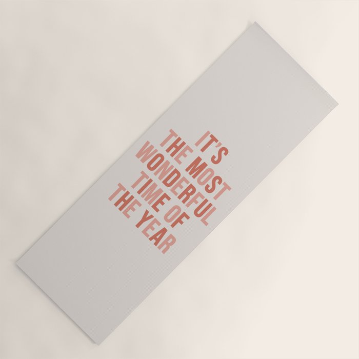 The Most Wonderful Time Of The Year Warm Pink Yoga Mat Gallery Image 1
