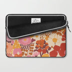 Bold Retro Bloom Collage in Sunset Tones Maximalist Floral Pattern Laptop Sleeve Gallery Image 2