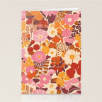 Bold Retro Bloom Collage in Sunset Tones Maximalist Floral Pattern Stationery Card Gallery Image 2