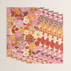 Bold Retro Bloom Collage in Sunset Tones Maximalist Floral Pattern Wrapping Paper Gallery Image 3