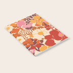 Bold Retro Bloom Collage in Sunset Tones Maximalist Floral Pattern Notebook Gallery Image 2