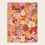 Bold Retro Bloom Collage in Sunset Tones Maximalist Floral Pattern Poster Gallery Image 4