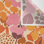 Bold Retro Bloom Collage in Sunset Tones Maximalist Floral Pattern Wall Tapestry Gallery Image 3