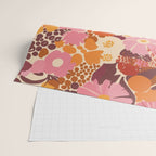 Bold Retro Bloom Collage in Sunset Tones Maximalist Floral Pattern Wrapping Paper Gallery Image 2