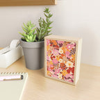 Bold Retro Bloom Collage in Sunset Tones Maximalist Floral Pattern Mini Art Print Gallery Image 2