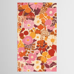 Bold Retro Bloom Collage in Sunset Tones Maximalist Floral Pattern Tablecloth Gallery Image 2