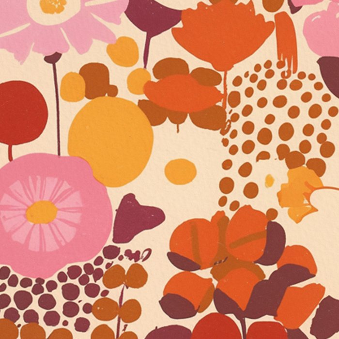 Bold Retro Bloom Collage in Sunset Tones Maximalist Floral Pattern Coffee Mug Gallery Image 2