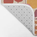 Bold Retro Bloom Collage in Sunset Tones Maximalist Floral Pattern Bath Mat Gallery Image 2