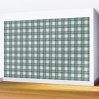 Green, Blue, and Ivory Traditional Plaid Pattern Wall Mural Gallery Image 2