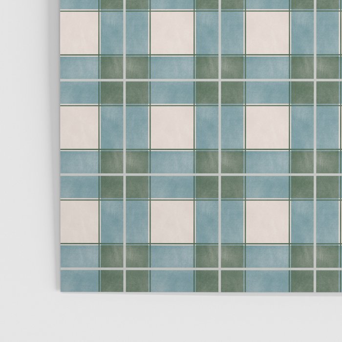 Green, Blue, and Ivory Traditional Plaid Pattern Poster Gallery Image 3