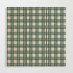 Green, Blue, and Ivory Traditional Plaid Pattern Wood Wall Art Gallery Image 1