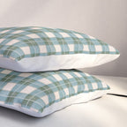 Green, Blue, and Ivory Traditional Plaid Pattern Pillow Sham Gallery Image 3