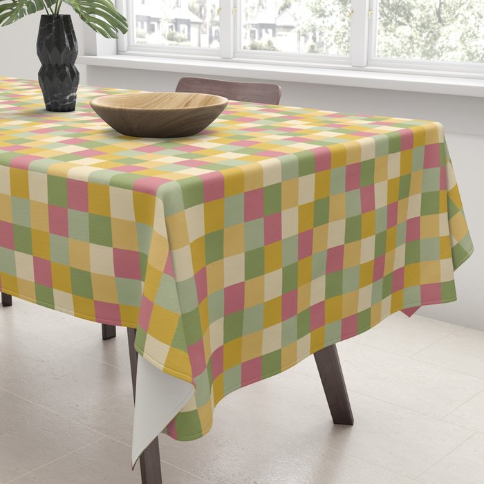  Bold Vintage Checks Pattern - Small XIX Tablecloth Gallery Image 3