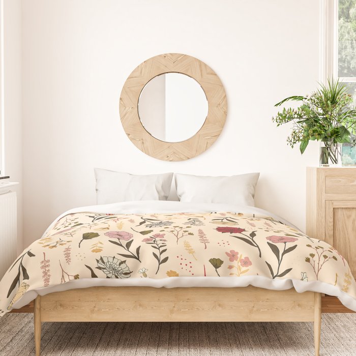 Spring Garden Flower Collection - Cream Duvet Cover Gallery Image 3