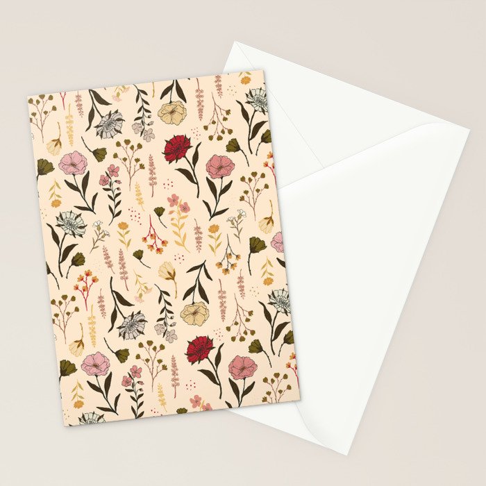 Spring Garden Flower Collection - Cream Stationery Card Gallery Image 2