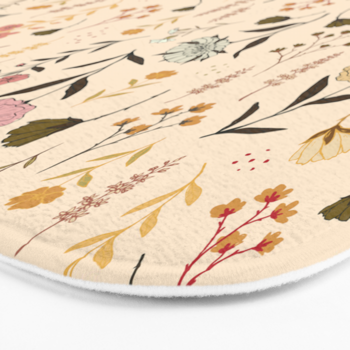 Spring Garden Flower Collection - Cream Bath Mat Gallery Image 3