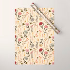 Spring Garden Flower Collection - Cream Wrapping Paper Gallery Image 1