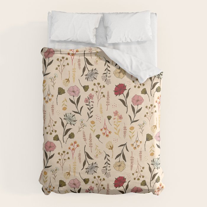 Spring Garden Flower Collection - Cream Duvet Cover Gallery Image 6