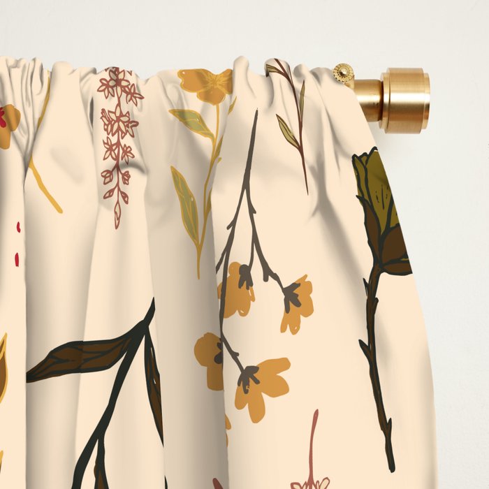 Spring Garden Flower Collection - Cream Window Curtain Gallery Image 2