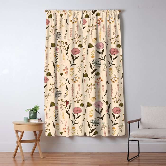 Spring Garden Flower Collection - Cream Window Curtain Gallery Image 5