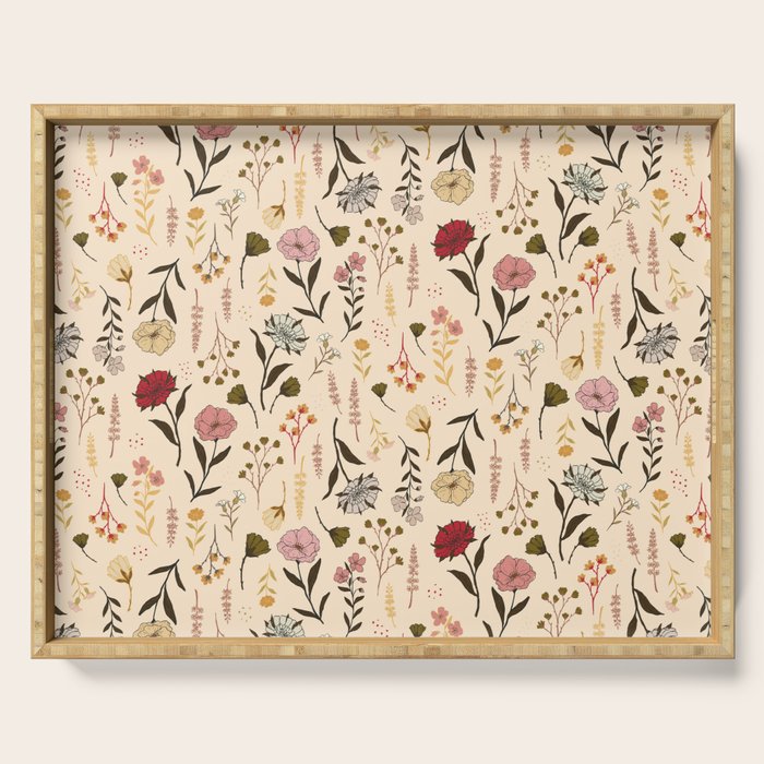 Spring Garden Flower Collection - Cream Serving Tray Gallery Image 1