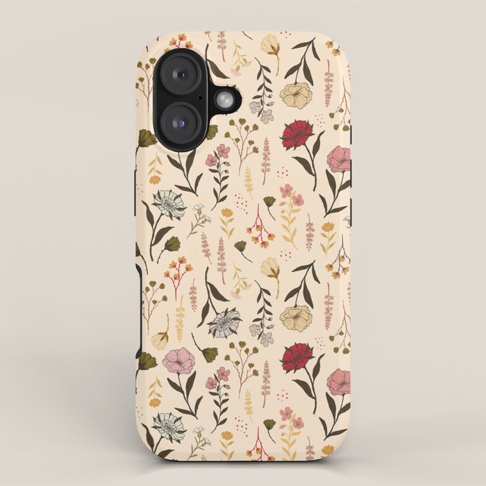 Spring Garden Flower Collection - Cream iPhone Case Gallery Image 1