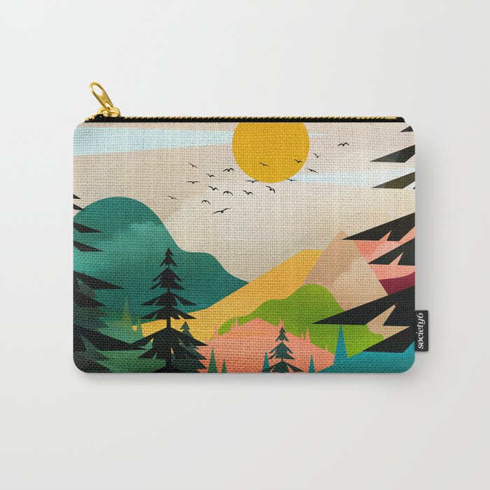 Colorful Morning in the Mountain Forest Carry All Pouch Gallery Image 1
