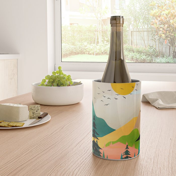 Colorful Morning in the Mountain Forest Wine Chiller Gallery Image 4