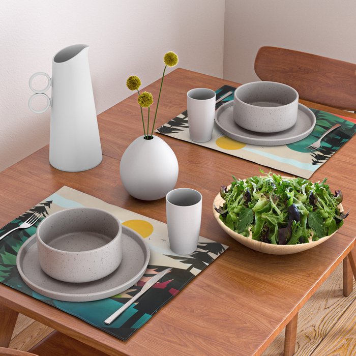Colorful Morning in the Mountain Forest Placemat Gallery Image 2