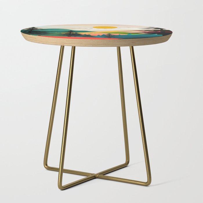 Colorful Morning in the Mountain Forest Side Table Gallery Image 1