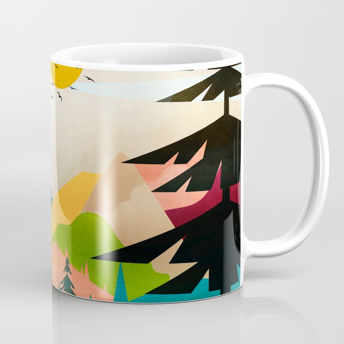 Colorful Morning in the Mountain Forest Coffee Mug Gallery Image 1