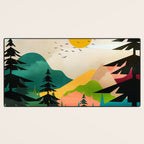 Colorful Morning in the Mountain Forest Desk Mat Gallery Image 3