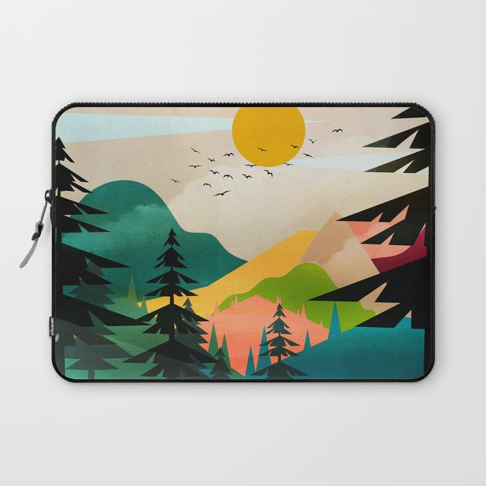 Colorful Morning in the Mountain Forest Laptop Sleeve Gallery Image 1