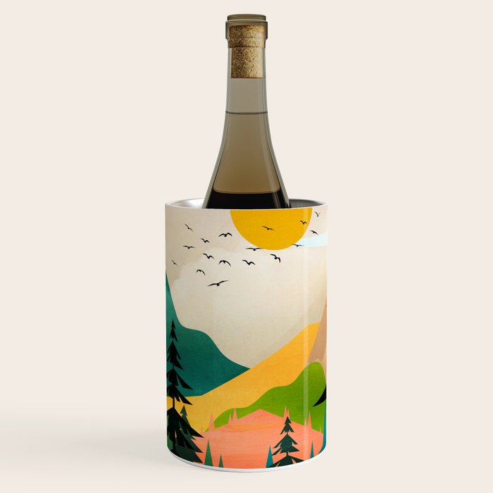 Colorful Morning in the Mountain Forest Wine Chiller Gallery Image 1