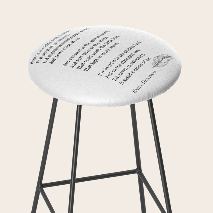 Emily Dickinson Hope is the thing with feathers  Stool Gallery Image 2