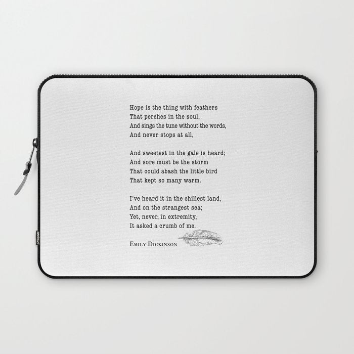 Emily Dickinson Hope is the thing with feathers  Laptop Sleeve Gallery Image 1