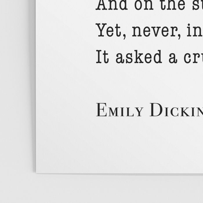 Emily Dickinson Hope is the thing with feathers  Poster Gallery Image 3
