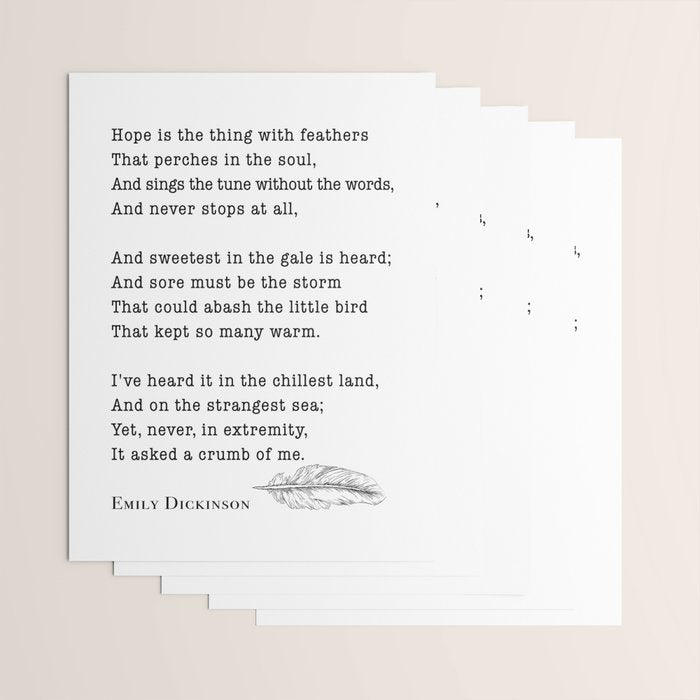 Emily Dickinson Hope is the thing with feathers  Wrapping Paper Gallery Image 3