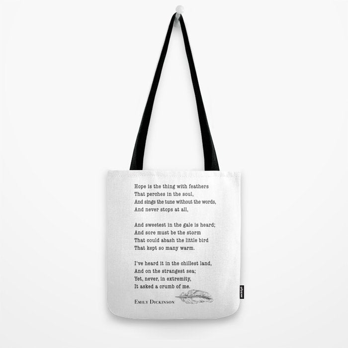 Emily Dickinson Hope is the thing with feathers  Tote Bag Gallery Image 2
