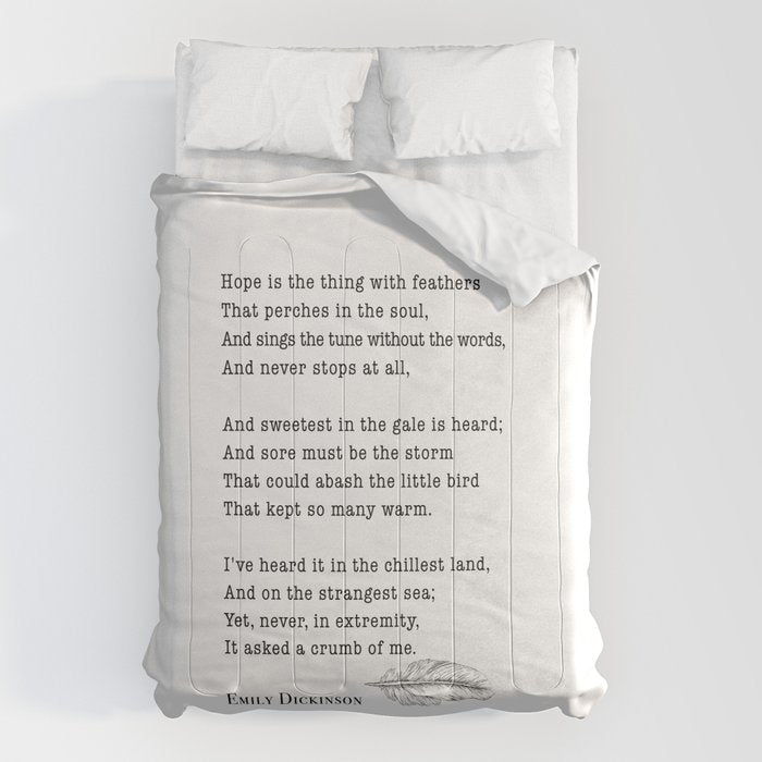 Emily Dickinson Hope is the thing with feathers  Comforter Gallery Image 6