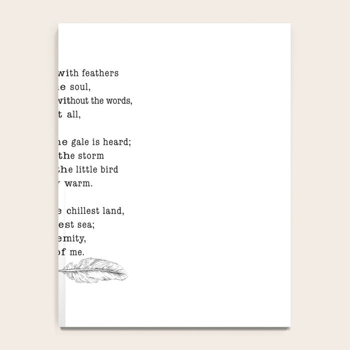 Emily Dickinson Hope is the thing with feathers  Notebook Gallery Image 4