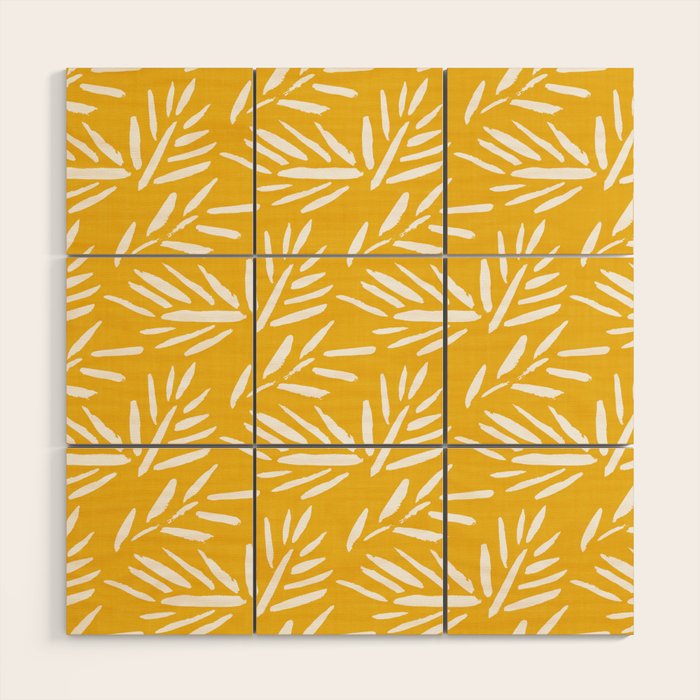 Tribal Husk - yellow Wood Wall Art Gallery Image 1
