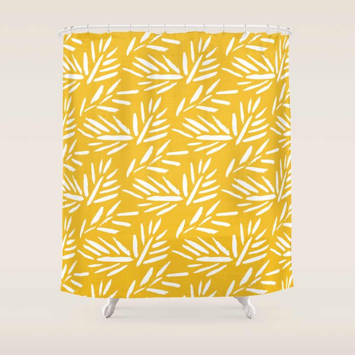 Tribal Husk - yellow Shower Curtain Gallery Image 1