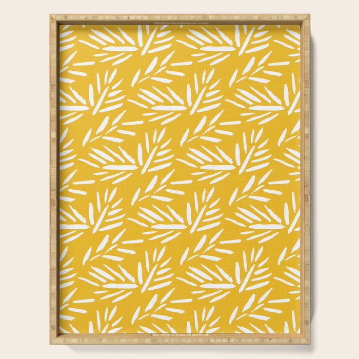 Tribal Husk - yellow Serving Tray Gallery Image 1