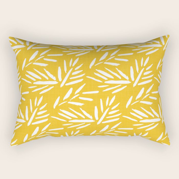 Tribal Husk - yellow Rectangular Pillow Gallery Image 1