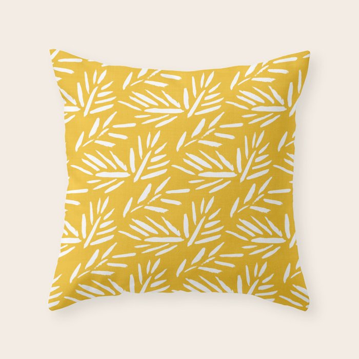 Tribal Husk - yellow Throw Pillow Gallery Image 6